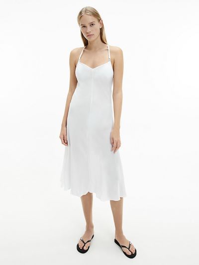 Calvin Klein Fürdőruha HU531840 | Calvin Klein Core Textured Női Strandruha Fehér